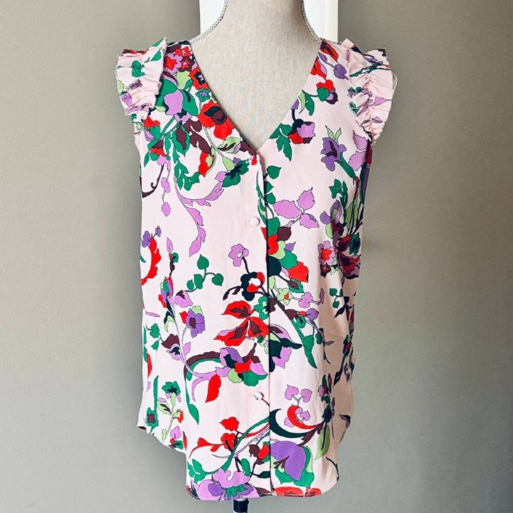 NWOT!  Kate Spade Floral Sleeveless V-neck Top - Size XS